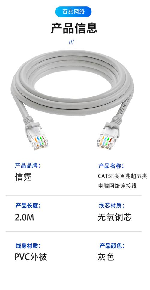 信霆 超五类网络跳线 cat5e类百兆成品网线 wx0504 2米灰色'【价格